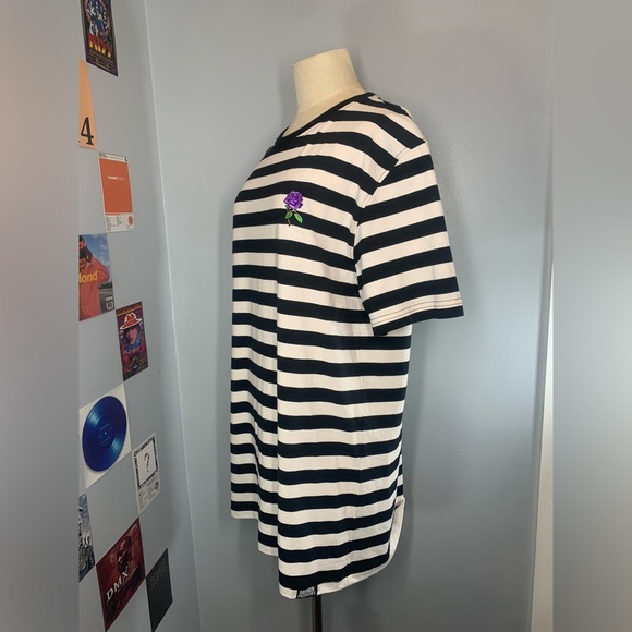 Broken Promises Thornless Stripe T-Shirt Black and White Tee - Picture 9 of 9